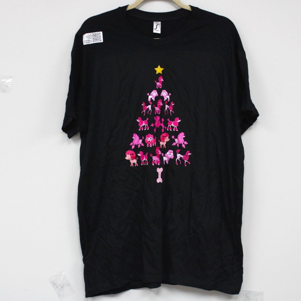 Sol's Regent Pink Poodles Logo Black T-shirt women Size XXL
